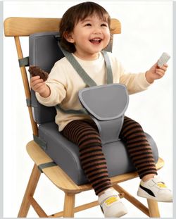 Toddler Booster Seat for Dining Table Kitchen Chair, Non-Slip with Backrest and Adjustable Straps, Portable Travel Child Kids Booster Seat for Eating,