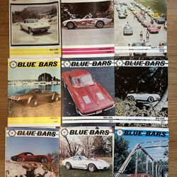 Set Of 9 Vintage Blue Bars Magazines 1976–77 from The National Council Of Corvette Clubs, Inc.