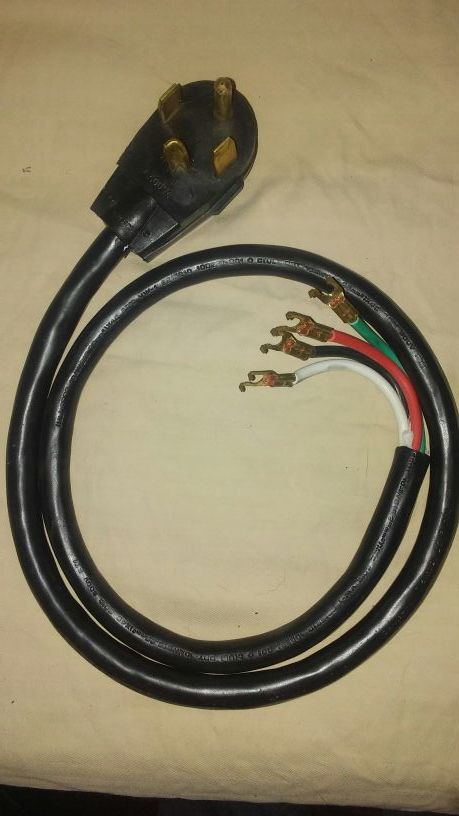 4 Wire black dryer supply cord 4Ft 300V 10AWG/4C