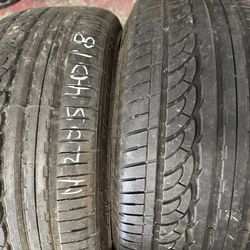 (2) 18” Hankang 205/40/18 used tires like new