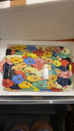 Vtg Grazia Deruta Italy Rectangular Serving Platter Tray