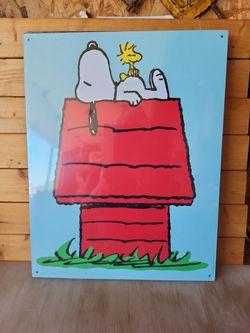 Snoopy & Woodstock Metal Tin Sign 13"x16"