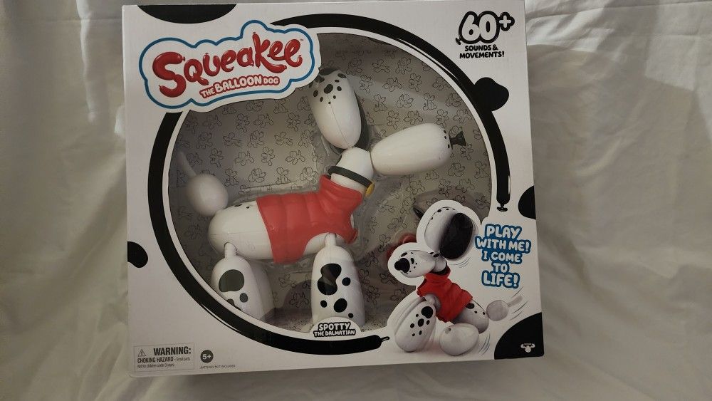 SQUEAKEE The Balloon Dog Spotty Dalmatian Interactive Clean Kid Pet Puppy Friend