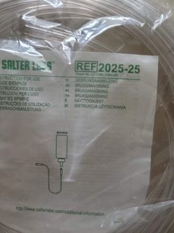 Salter 25 Ft Oxygen Tubing. 2025-25