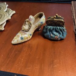 Victorian Shoe And Hand Bag Sculptures 