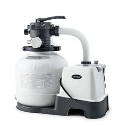 Intex 26675EG 14 Inch Krystal Clear Pool Saltwater System and Sand Filter Pump For Above Ground Pools With 2,600-8,500 Gallon Capacity