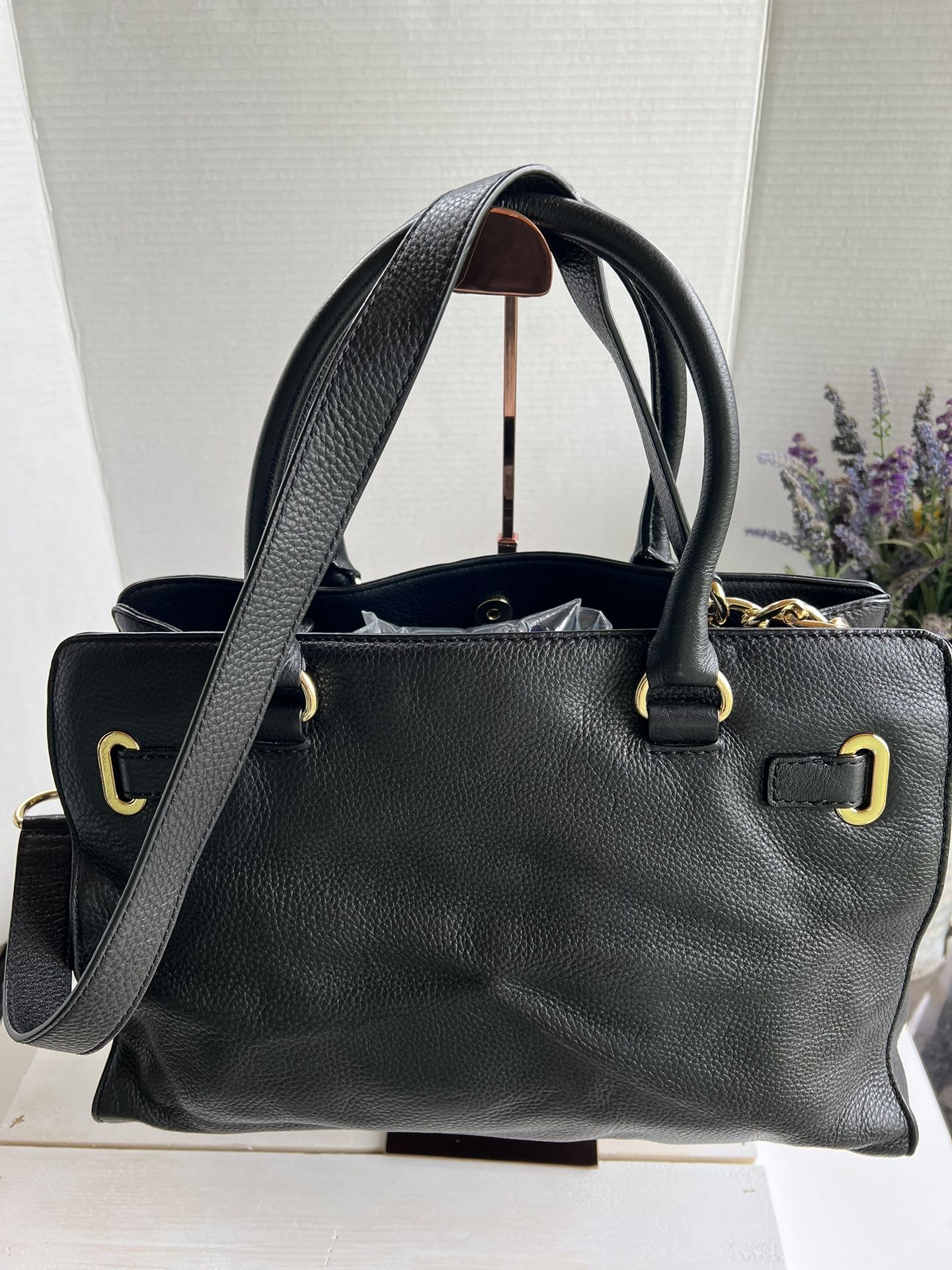 Michael Kors 2-way Hamilton belted tote large bag (black)