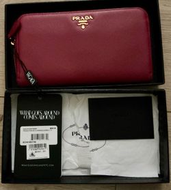 Prada Pink Saffiano Zip-Around Wallet — New With Tags — $500  OBO