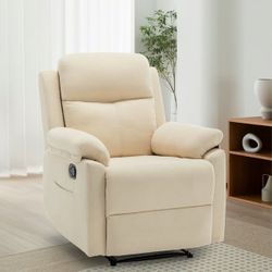 Manual Small Recliner Chair for Small Spaces for Living Room,Corduroy,Beige