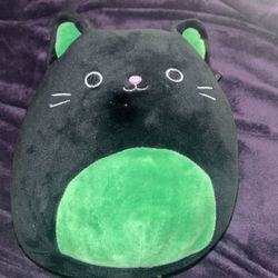 RARE Kellytoy 8” Squishmallow CLEO The Black and Green Halloween Cat Plush