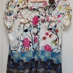 BCBG Maxazria Short Sleeve Blouse, Medium