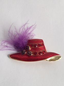 Brooch pin vintage To fashion 😍Red hat brooch