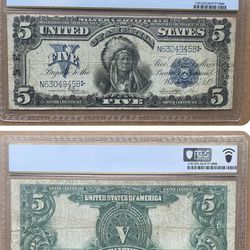 1899 $5 Silver Certificate “Chief Note / Bill “