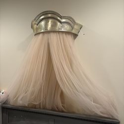 Monique Lhuilier Metallic Cornice & Tulle Sheers 