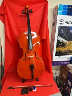 Nice 4/4 Cello with New Strings, Bow, Digital Tuner, Rosin, Case $300 Firm