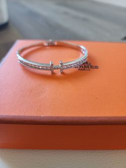 Silver tone bangle - stainless steel