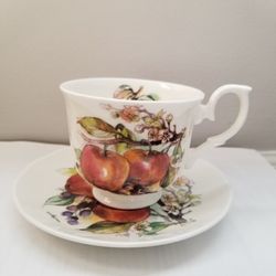 Adorable Vintage Duchess Teacup And Saucer Fruit Series Apple