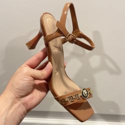 NEW Tan Womens Sleek Comfort Heels Tacones De Mujer Sizes 6.5-10