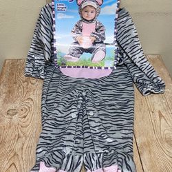 FUN WORLD Fuzzy Little Striped Kitten Costume Size Large 12-24 Months Halloween