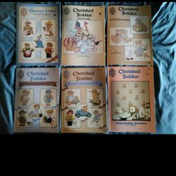 LOT OF 6 CHERISHED TEDDIES CROSS STITCH PATTERN BOOKS