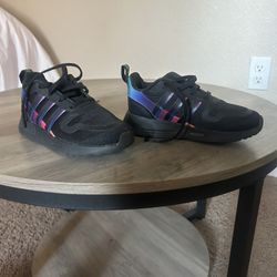Black And Rainbow Adidas Shoes