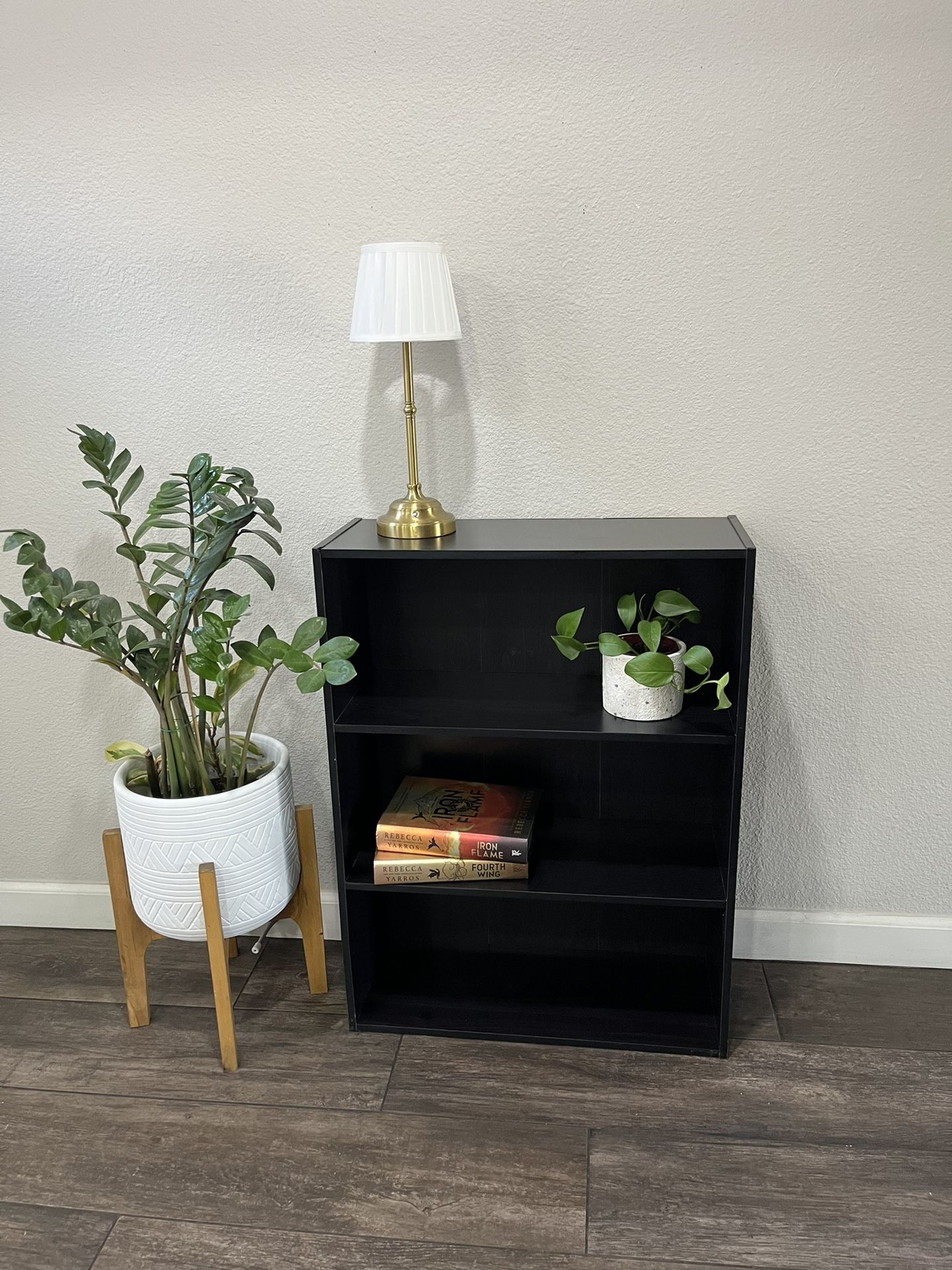 Black Wood 3 Tier Modular Bookshelf Open Shelf Freestanding