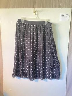 A New Day Women's Black with White Polka Dot Ruffled Skirt Size Large NWT