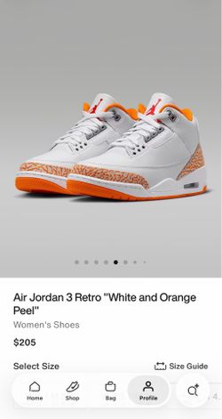 Jordan retro 3 (white & orange peel)