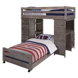 Twin Wooden Bunk Bed 