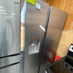 🔥 Luxury Side by Side Stainless Steel Fridge – 1-Year Warranty!🔥🔥