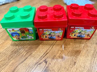 Set of 3 retired, collectible LEGO storage tubs