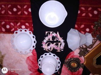 Different White Milk Glass Light Milk Glass. WILL BE TAKEN DOWN