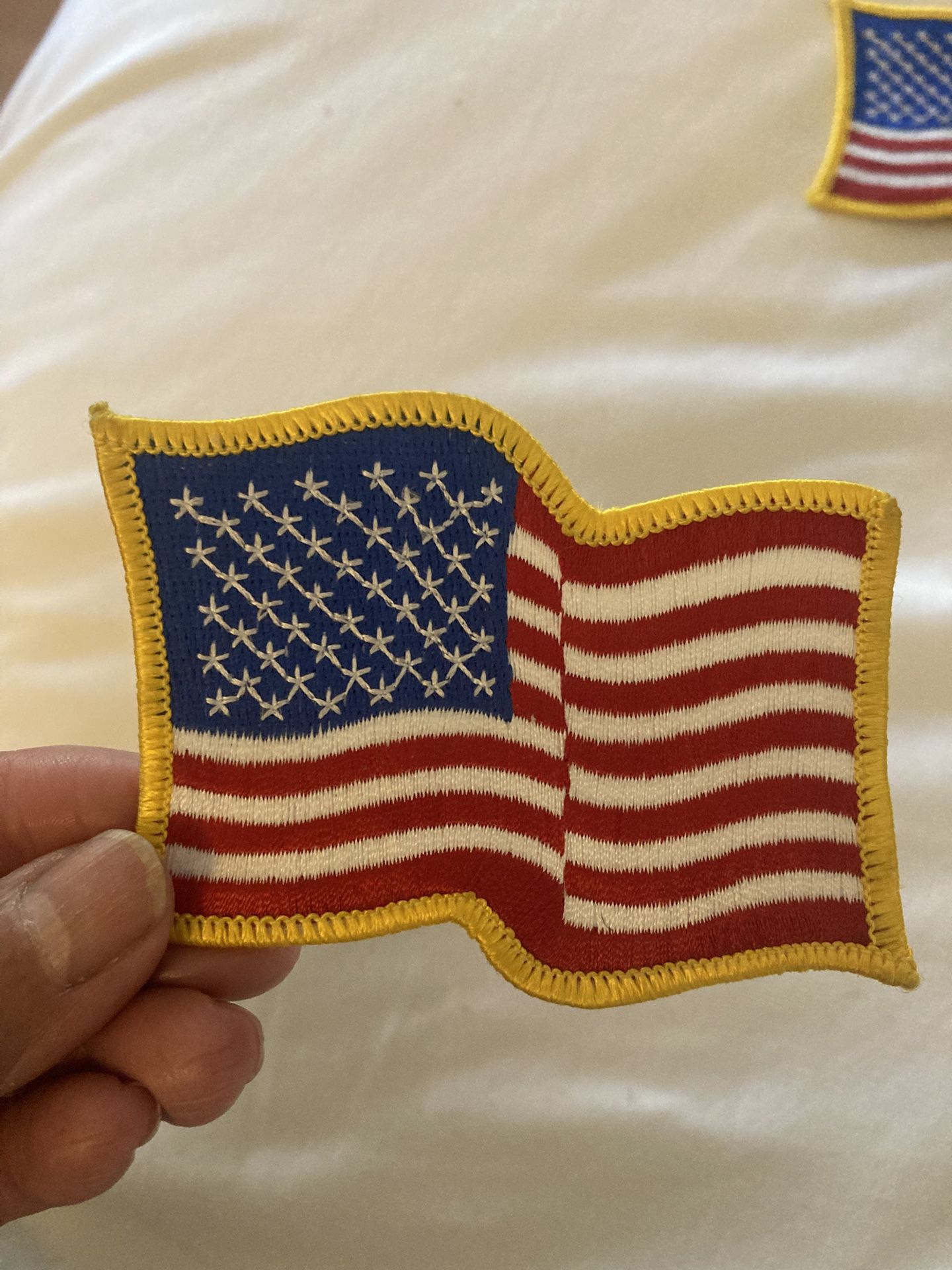 6- American Flag Patches- Wave