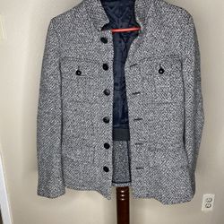 Balenciaga Grey Wool Coat Size Small