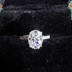 3 Carat Moissanite Oval S925 Silver Ring