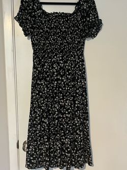 Floral Black and White Dress