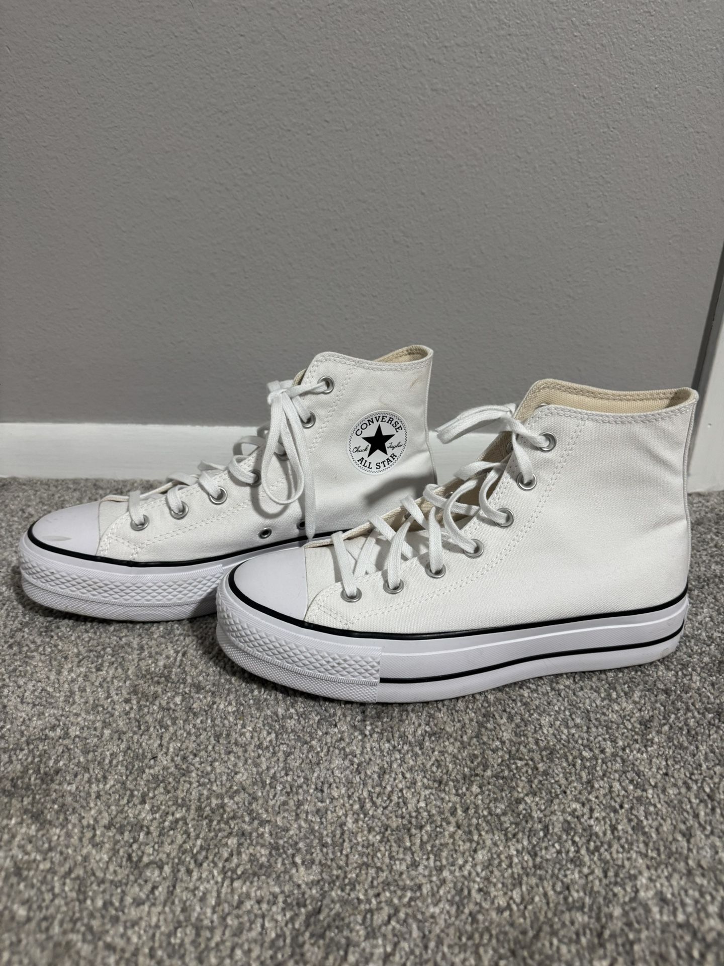White Platform Converse: Size 9 In Woman’s