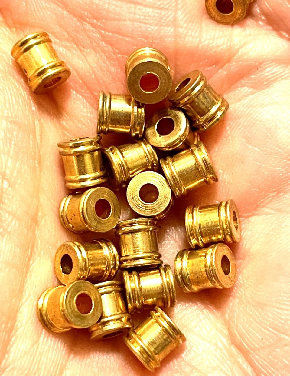 Lot Of Brass Or Bronze Tube Beads