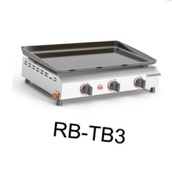 Portable 3Burners Gas Grill in Silver with Griddle Flat Top W Hose