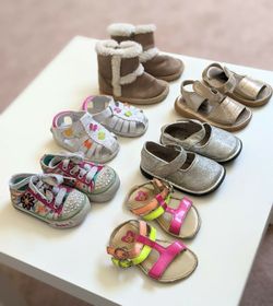 Lot of 6 Toddler Girls Shoes - Size 4 - Skechers Twinkle Toes Stride Rite