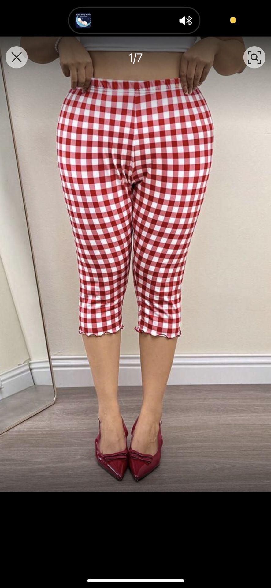 gingham red capri 