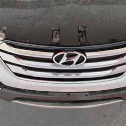 2013-2017 Hyundai Santa Fe Front Bumper (Complete) With Grill And Fog Lights And Filler And Assembly Oem.