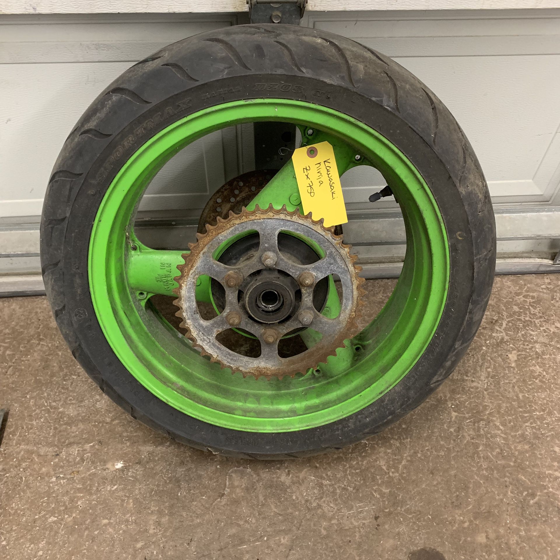 Kawasaki ninja zx750 rims/tires brake rotors and sprocket