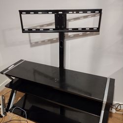 3 Shelf Tempered Glass Entertainment Stand