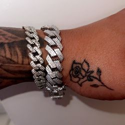 Silver Iced Out Bracelet 