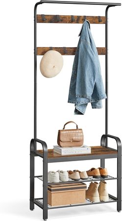 Coat rack with bench