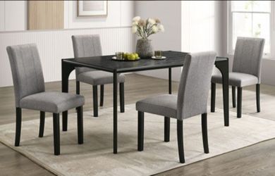Brand New Black & Grey 5pc Dining Table Set