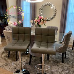 Gray $69 each Brand New in The Box Bar Stools Adjustable PU Leather Swivel Bar Chair Bar Chair Barstools 