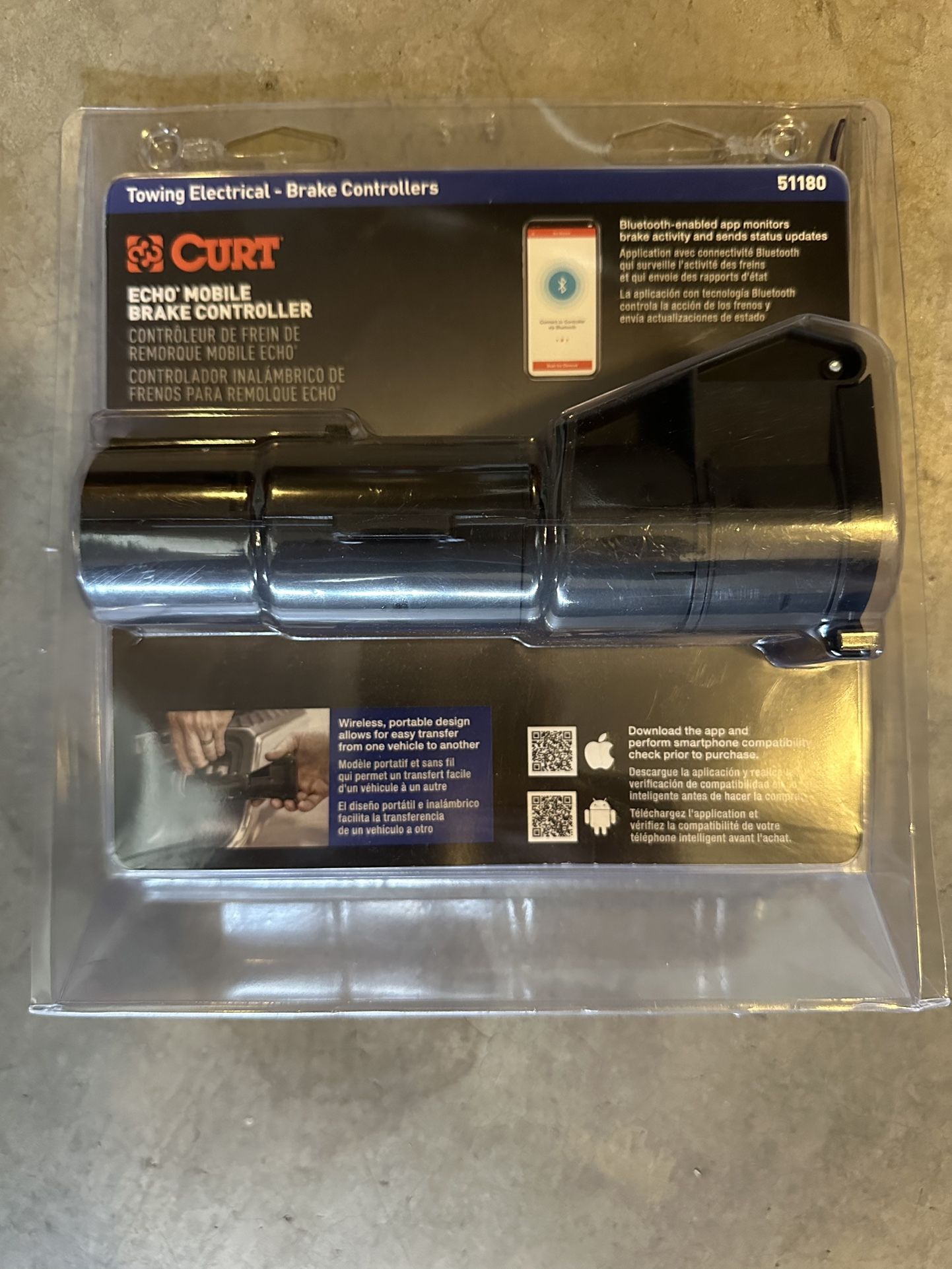 Curt 51180 Echo Mobile Electric Trailer Brake Controller