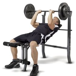 Marcy Standard Weight Bench with 80lbs